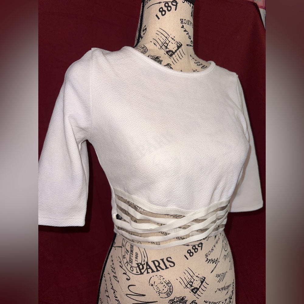 White Cropped Windsor Blouse